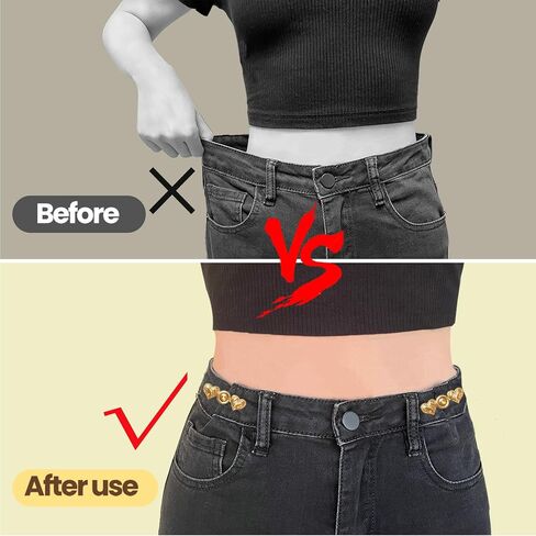 14 Set Pant Waist Tightener, Adjustable Heart Pant Clips Waist Tightener Buttons Pins for Loose Jeans Waist Tightener for Pants Women in Kuwait