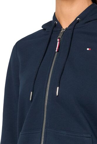 سترة نسائية بغطاء للرأس بسحاب من Tommy Hilfiger مع شعار العلم in Kuwait