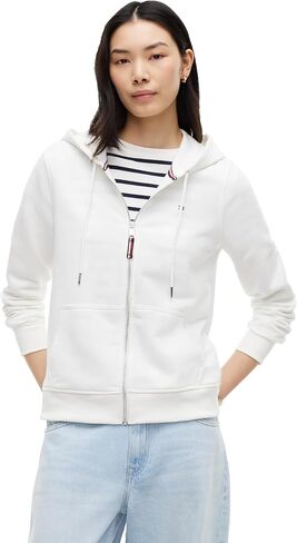 سترة نسائية بغطاء للرأس بسحاب من Tommy Hilfiger مع شعار العلم in Kuwait