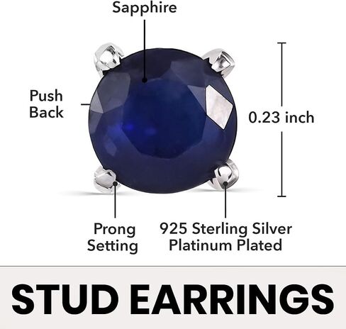 Birthstone Stud Earrings for Women 925 Sterling Silver Gemstone Jewelry Anniversary Birthday Christmas Gifts for Women in Kuwait