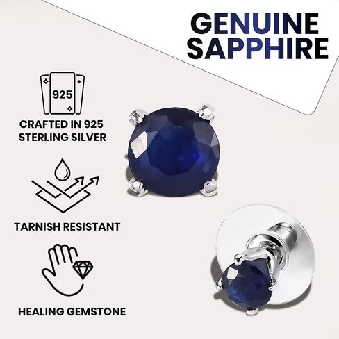 Birthstone Stud Earrings for Women 925 Sterling Silver Gemstone Jewelry Anniversary Birthday Christmas Gifts for Women in Kuwait