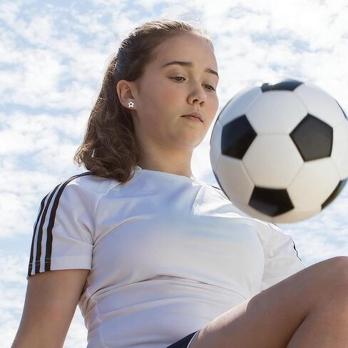 ديكور كأس العالم 2026، لوازم حفلات كرة القدم، معدات مشجعي كرة القدم 2026، أقراط كرة القدم للنساء، أقراط رياضية من الفضة الإسترليني in Kuwait