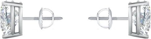 1 Ct Heart Shape Moissanite Diamond Stud Earrings 14K White Gold | Screw Back, For Women Gift, Birthday Gift in Kuwait