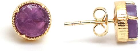 Gempires الأحجار الكريمة أقراط للنساء 14K الذهب مطلي الشق مجموعة حقيقية كريستال هيبوالرجينيك اليدوية الحد الأدنى من المجوهرات اليومية الأنيقة أقراط جوهرة هدية لها in Kuwait