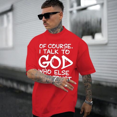 Fkatuzi Christian Jesus God Shirts for Men Religious Faith Bible Verse T Shirt Oversized Graphic Tee Cotton Streetwear Tops in Saudi Arabia
