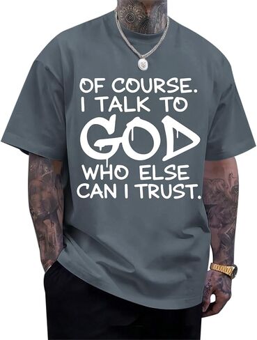 Fkatuzi Christian Jesus God Shirts for Men Religious Faith Bible Verse T Shirt Oversized Graphic Tee Cotton Streetwear Tops in Saudi Arabia