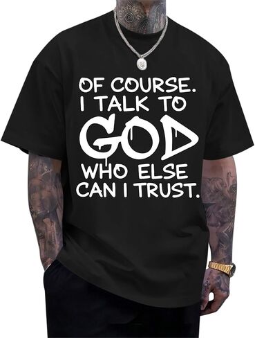 Fkatuzi Christian Jesus God Shirts for Men Religious Faith Bible Verse T Shirt Oversized Graphic Tee Cotton Streetwear Tops in Saudi Arabia
