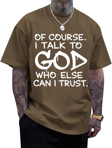 Fkatuzi Christian Jesus God Shirts for Men Religious Faith Bible Verse T Shirt Oversized Graphic Tee Cotton Streetwear Tops in Saudi Arabia
