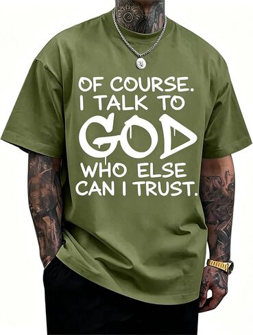 Fkatuzi Christian Jesus God Shirts for Men Religious Faith Bible Verse T Shirt Oversized Graphic Tee Cotton Streetwear Tops in Saudi Arabia