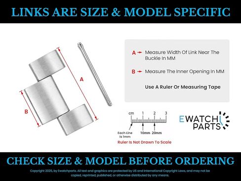 Ewatchparts 17mm Watch Band Link Compatible With Tag Heuer 2000 Series FM0134 BA0332 BA0337 Exclusive in Saudi Arabia