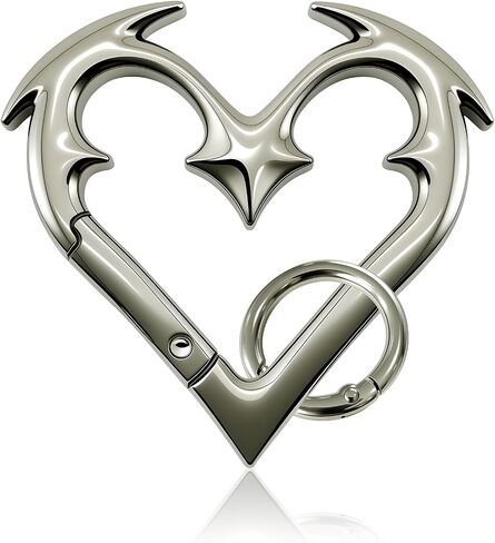 Gothic-style Carabiner Keychain, Heartbreaker Keychain, Y2K Heart-shaped Carabiner, Fashionable Belt Buckle, Clip-on Keychain For Keys, Car Keys, Bags, And Outdoor Gear in Saudi Arabia