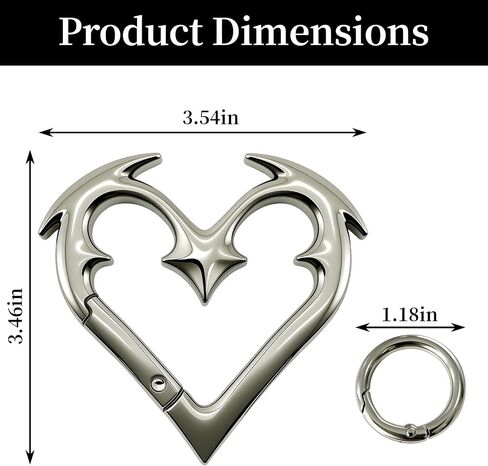Gothic-style Carabiner Keychain, Heartbreaker Keychain, Y2K Heart-shaped Carabiner, Fashionable Belt Buckle, Clip-on Keychain For Keys, Car Keys, Bags, And Outdoor Gear in Saudi Arabia