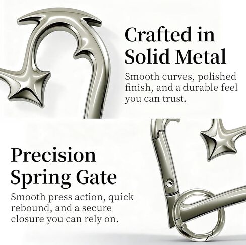 Gothic-style Carabiner Keychain, Heartbreaker Keychain, Y2K Heart-shaped Carabiner, Fashionable Belt Buckle, Clip-on Keychain For Keys, Car Keys, Bags, And Outdoor Gear in Saudi Arabia