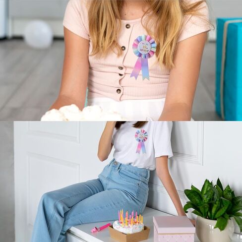 It's My 18th Birthday Pin, 18 Years Old Birthday Button Pin Colorful Ribbon Badge for Girl and Boy Party Decorations JM18 in Saudi Arabia
