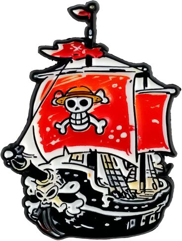 Cartoon Pirate Ship Skull Bones Flag Enamel Pin, Funny Nautical Adventure Pin Brooch For Pirate Fan Sailors, Sailing Ship Brooch Badge, Gothic Skull Lapel Badges, Ocean Lover Gift, Edgy Novelty Aesthetic Jewelry Accessory in Saudi Arabia