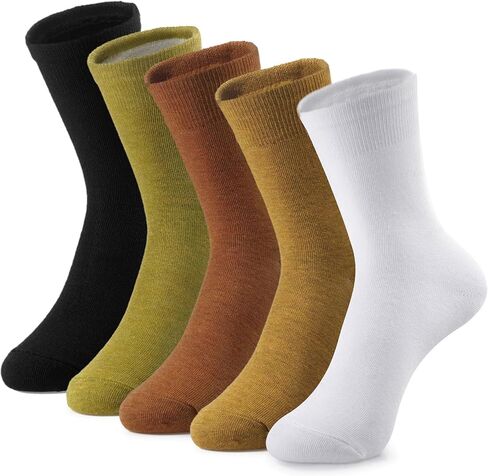 MESU Women Casual Calf Socks Crew Socks Breathable Cotton Sock 5 Pack in Saudi Arabia