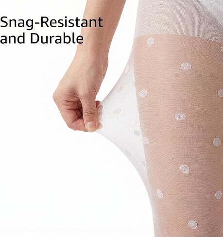 White Polka Dot Tights Y2k Cute Polka Dot Stockings Pantyhose Sheer White Tights Unstretched 120cm Long, Leg Diameter 10cm, Waist Diameter 22cm in Saudi Arabia