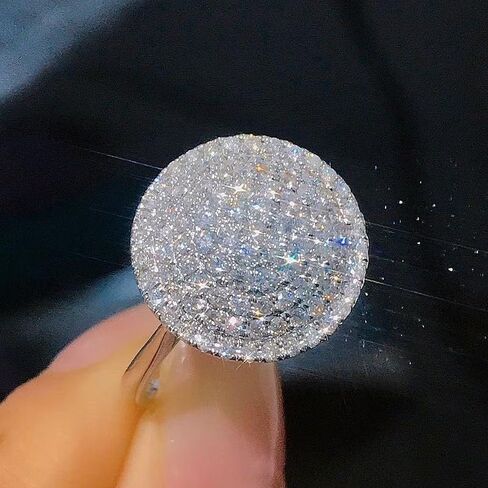 Micro Pave Shiny Full Zircon Rings for Women Bridal Wedding Promise Rings Jewelry Gift in Kuwait