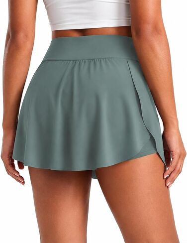 LOMON High Waisted Side Slit Tennis Skirts for Women Running Athletic Skort with Pockets A-line Sports Mini Skirt in Kuwait