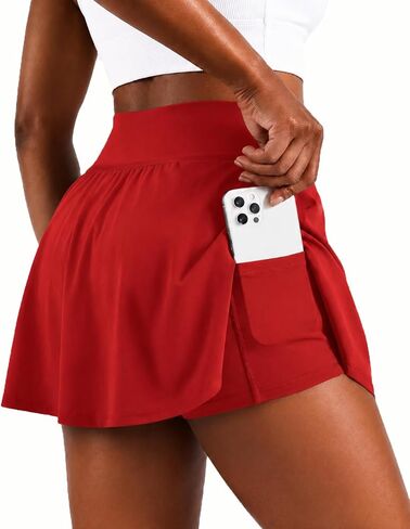 LOMON High Waisted Side Slit Tennis Skirts for Women Running Athletic Skort with Pockets A-line Sports Mini Skirt in Kuwait