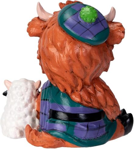Furrybones Summit Collection Gifts Highland Cow Figurine, Decorative Skeleton in Orange Highland Cattle Costume with Sheep Companion, Cute Resin Collectible, Highland Cattle Home Decor 3.25" H in Saudi Arabia