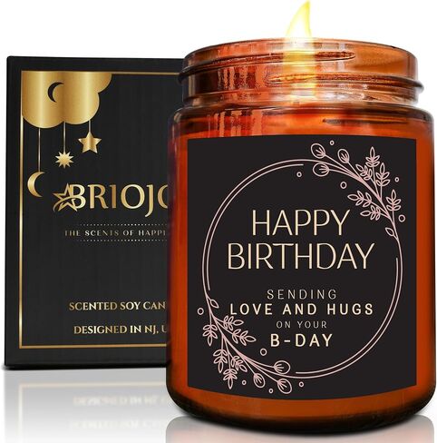 Birthday Gifts for Women Men - Sending Love Hugs Bday Candle for Her Him - 16th18th 21st 30th 40th 50th Happy Birthday Candle Gift for Sister Mom Wife Friends - Jasmine Relaxing Soy Spa Candle in Saudi Arabia