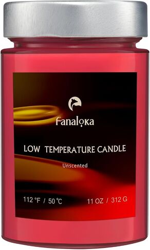 Low Temperature Candles for Wax Play, Low Heat, Body Safe, Unscented Dripping Candles for Valentine’s, Wedding, Home Decor, 122 °F(50 °C), 11 oz, Peelable Wax (Red) in Kuwait