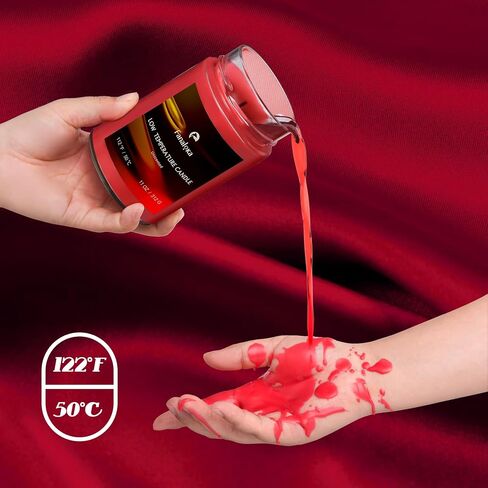 Low Temperature Candles for Wax Play, Low Heat, Body Safe, Unscented Dripping Candles for Valentine’s, Wedding, Home Decor, 122 °F(50 °C), 11 oz, Peelable Wax (Red) in Kuwait