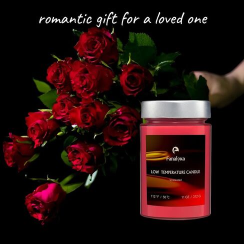 Low Temperature Candles for Wax Play, Low Heat, Body Safe, Unscented Dripping Candles for Valentine’s, Wedding, Home Decor, 122 °F(50 °C), 11 oz, Peelable Wax (Red) in Kuwait