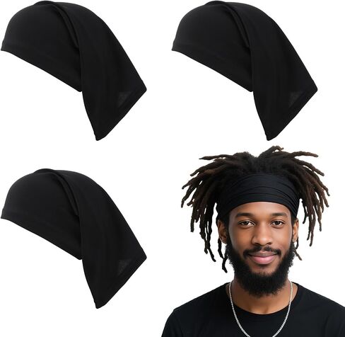 4pcs Dreads Cap, Loc Sock, Dreadlock Caps for Men, Soft and Comfortable, Tube Dreadlock Cap Elastic for Men & Women, Black in Saudi Arabia