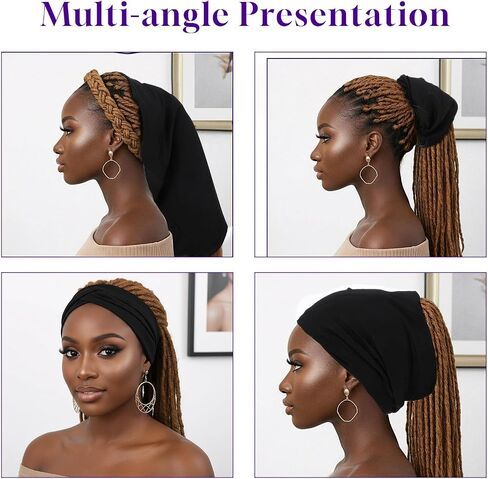 4pcs Dreads Cap, Loc Sock, Dreadlock Caps for Men, Soft and Comfortable, Tube Dreadlock Cap Elastic for Men & Women, Black in Saudi Arabia