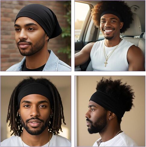 4pcs Dreads Cap, Loc Sock, Dreadlock Caps for Men, Soft and Comfortable, Tube Dreadlock Cap Elastic for Men & Women, Black in Saudi Arabia