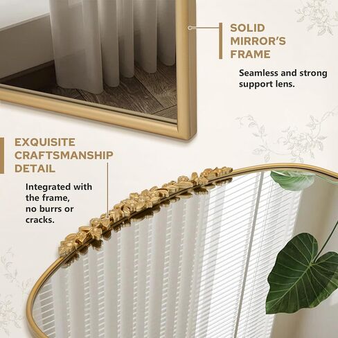 Besdomus Large Vintage Gold Mirror: 40"x30" French Baroque Antique Arched Mirror - Traditional Ornate Decorative for Wall/Mantel/Bedroom/Entryway/Bathroom/Hallway - Ideal for Fashion-Conscious in Saudi Arabia