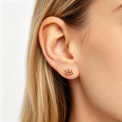 1PC ASTM F136 Titanium 16G Flatback Stud Conch Piercing Jewelry, Internally Threaded Cartilage Earring Stud for Helix Tragus, 6mm 8mm Labret Flat Back Earrings Gold/Silver in Kuwait