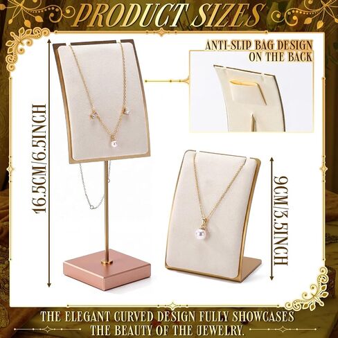RattanView 2 Pcs Vintage Velvet Necklace Display Stand for Selling, Small Velvet Jewelry Display Necklace Holder for vendors Trade Show Wedding Jewelry Selling Storage Organizer in Kuwait