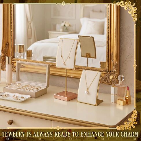 RattanView 2 Pcs Vintage Velvet Necklace Display Stand for Selling, Small Velvet Jewelry Display Necklace Holder for vendors Trade Show Wedding Jewelry Selling Storage Organizer in Kuwait