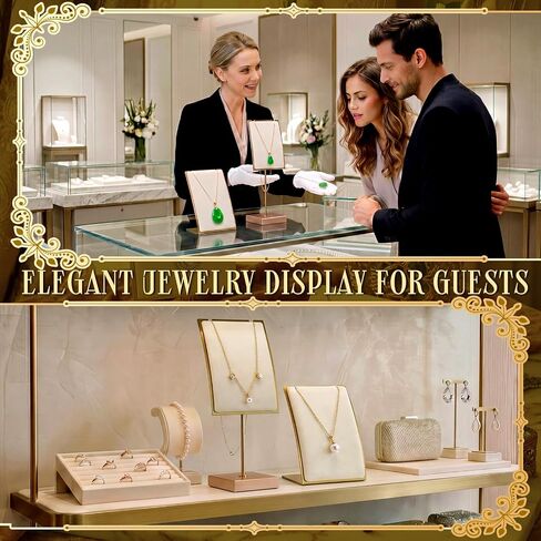 RattanView 2 Pcs Vintage Velvet Necklace Display Stand for Selling, Small Velvet Jewelry Display Necklace Holder for vendors Trade Show Wedding Jewelry Selling Storage Organizer in Kuwait