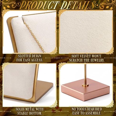 RattanView 2 Pcs Vintage Velvet Necklace Display Stand for Selling, Small Velvet Jewelry Display Necklace Holder for vendors Trade Show Wedding Jewelry Selling Storage Organizer in Kuwait