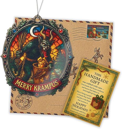 Funny Christmas Krampus Ornament 2026 - Krampus Christmas Decorations - Krampus Decorations - Gothic Christmas Ornaments - Dark Christmas Decor - Christmas Decoration in Saudi Arabia