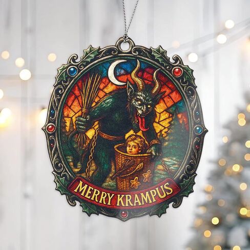 Funny Christmas Krampus Ornament 2026 - Krampus Christmas Decorations - Krampus Decorations - Gothic Christmas Ornaments - Dark Christmas Decor - Christmas Decoration in Saudi Arabia