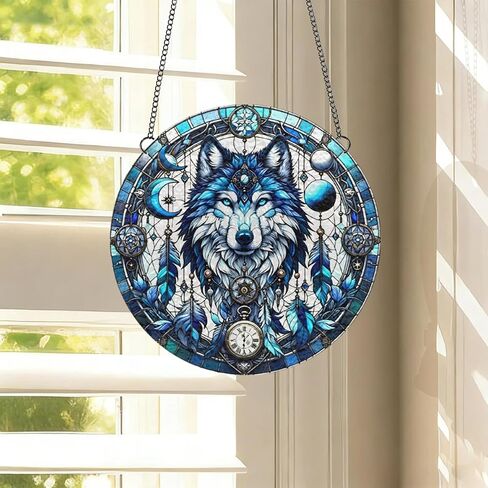 1PC Colorful Acrylic Suncatcher Hanging Decor, Poppy & Leaf 3.93 inch Window Decor with Printed Stained Glass Style Design,Gift Idea & Garden Ornament Indoor Outdoor Use/1010-ZSW-73 in Kuwait