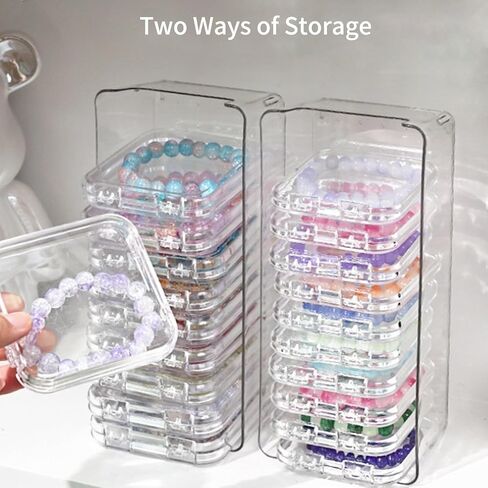 Acrylic Jewelry Organizers and Storage, Clear Travel Jewelry Case with 10 Pcs Portable Organizers and 20 Pcs Zipper Bags for Earrings, Rings, Necklace and Small Items, Jewelry Box Organizer in Saudi Arabia