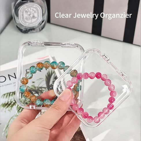 Acrylic Jewelry Organizers and Storage, Clear Travel Jewelry Case with 10 Pcs Portable Organizers and 20 Pcs Zipper Bags for Earrings, Rings, Necklace and Small Items, Jewelry Box Organizer in Saudi Arabia