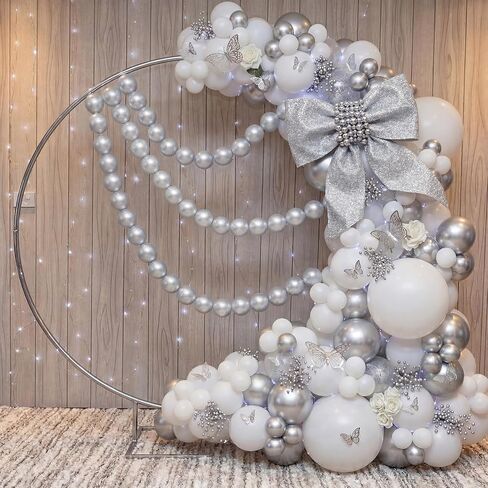 100 Pcs Quick Link Pearl Ball Garland 2.2 Inches Pits Pearl Ball Decoration Chain for Wall Arches Chains Birthday Party Wedding Anniversary Graduation Party Decor, Pearlescent White in Saudi Arabia