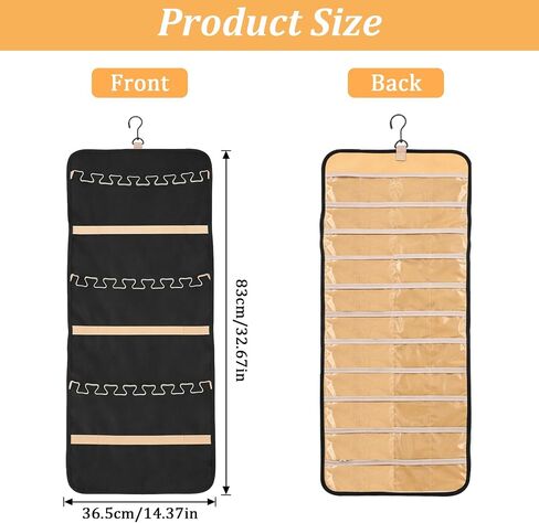 2pcs Double-Sided Hanging Jewelry Organizer for Closet with 48 Pockets & 21 Necklace Hooks Wall Mount Earring Holder Organizers Bracelet Necklace Display Hanger for Women Closet Wall Rings Display in Saudi Arabia
