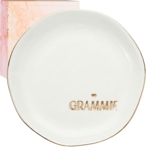 InnoBeta Grammie Gifts for Grandma, Ceramic Jewelry Tray, Decorative Trinket Dish for Rings Earrings Necklaces Bracelet, 4.75" in Kuwait