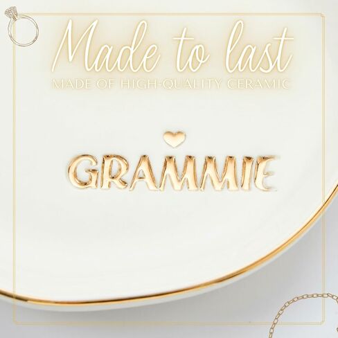 InnoBeta Grammie Gifts for Grandma, Ceramic Jewelry Tray, Decorative Trinket Dish for Rings Earrings Necklaces Bracelet, 4.75" in Kuwait