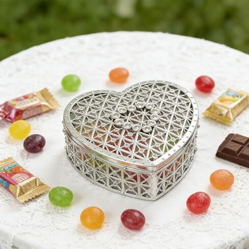 12Pcs Treasure Storage Jewelry Box Classic Mini Earring Bead Trinket Box for Necklace Party Favor, Silver in Saudi Arabia