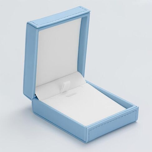 PU Leather Necklace Box Velvet Interior Necklace Gift Box Pendant Case Long Chain Display Storage Case for Anniversary Wedding Birthday Mother's Day (Blue) in Saudi Arabia