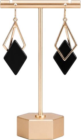 Metal T-Bar Earring Display Stand Gold Metal Earring T Bar Stand Earrings Display Storage Rack Single Small Earrings Hanger Displays Retail Earringes Displays Holder for Selling Photography Prop in Saudi Arabia